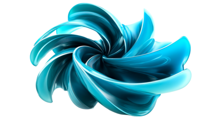 Azure spiral shape isolated, cut out transparent