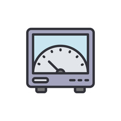 Voltmeter colored icons, minimalist vector illustration ,simple transparent graphic element .Isolated on white background