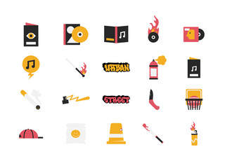 Flat Urban Street Music and Lifestyle Element