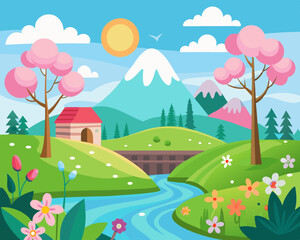 Naklejka premium spring illustration 