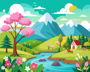 Obraz premium spring illustration 