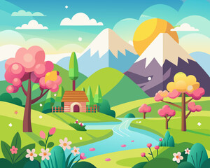 Fototapeta premium spring illustration 