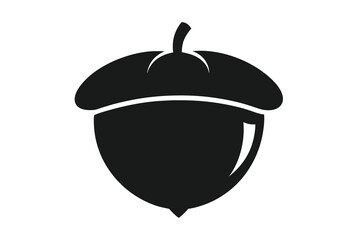 acorn with leaf vector illustration on white background