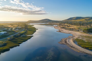 Drone Aerial: Stunning Aerial View of Hutt Lagoon in Western Australia