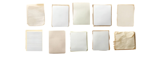 Vintage Papers: A collection of aged papers with varying textures and tones are laid out, offering a glimpse into the past, evoking nostalgia and timelessness.