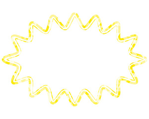 ステンドグラス風吹き出し　三角形模様　細長い丸みのあるギザギザした形