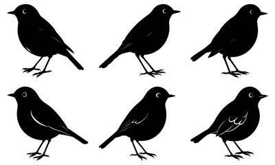 Robin Silhouette vector illustration