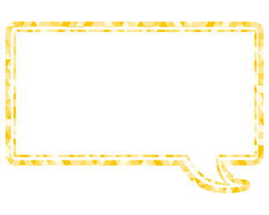 ステンドグラス風吹き出し　三角形模様　四角形