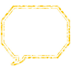 ステンドグラス風吹き出し　三角形模様　角のある八角形