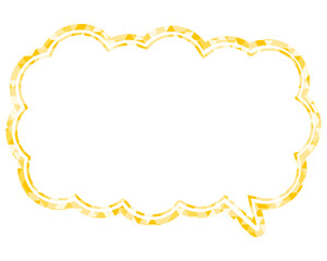 吹き出し ステンドグラス風 三角模様_二重線付_1色 (9)