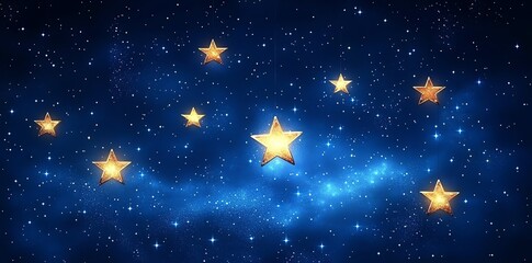 Fototapeta premium Night sky with glowing stars