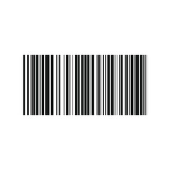 Vector barcode icon for digital use. Fake barcode design for online layouts. Clean and simple barcode graphic for distribution tags and e-commerce. Isolated illustration in vector style.