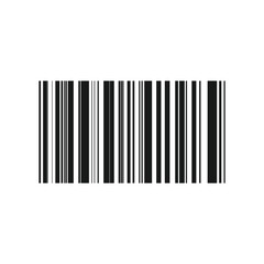 Vector barcode icon for digital use. Fake barcode design for online layouts. Clean and simple barcode graphic for distribution tags and e-commerce. Isolated illustration in vector style.