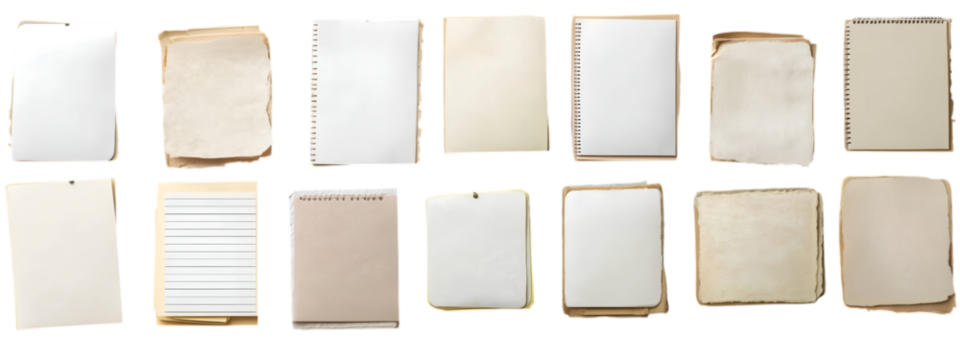 Blank Paper Textures Set: This collection showcases an array of textures and colors perfect for scrapbooking, cardmaking, and digital art.