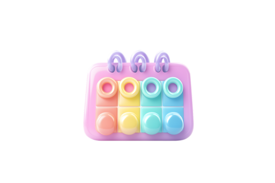 Colorful toy blocks on transparent background