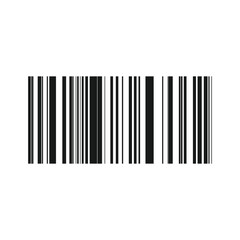 Vector barcode icon for digital use. Fake barcode design for online layouts. Clean and simple barcode graphic for distribution tags and e-commerce. Isolated illustration in vector style.