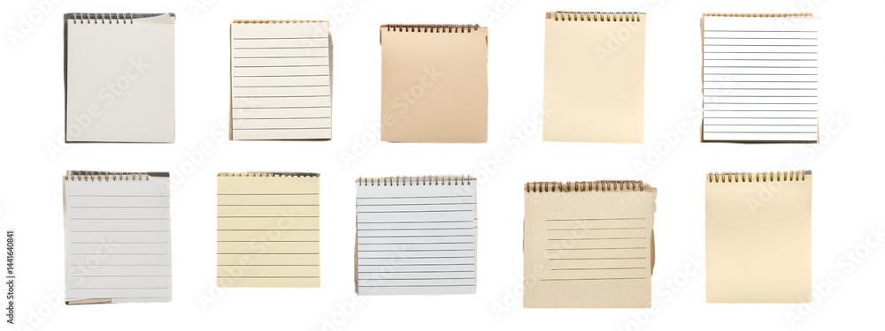 Poster notebooks array: a collection of various notebooks showcasing different paper types, perfect for ver