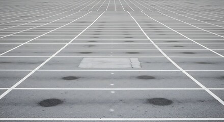 Obraz premium Empty Parking Lot with Grid Pattern and Stains