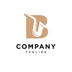 Letter B Saxophone Logo Icon Vector