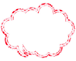 吹き出し ステンドグラス風 三角模様_二重線付_1色 (12)