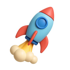 rocket in space, 3D Icon