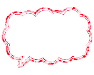 吹き出し ステンドグラス風 三角模様_二重線付_1色 (12)