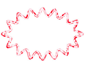 ステンドグラス風吹き出し　三角形模様　細長い丸みのあるギザギザした形