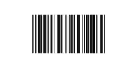 Black Barcode Icon Isolated on White Background, Vector Illustration