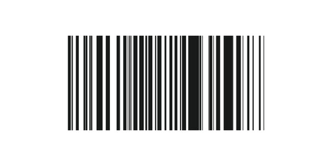 Black Barcode Icon Isolated on White Background, Vector Illustration