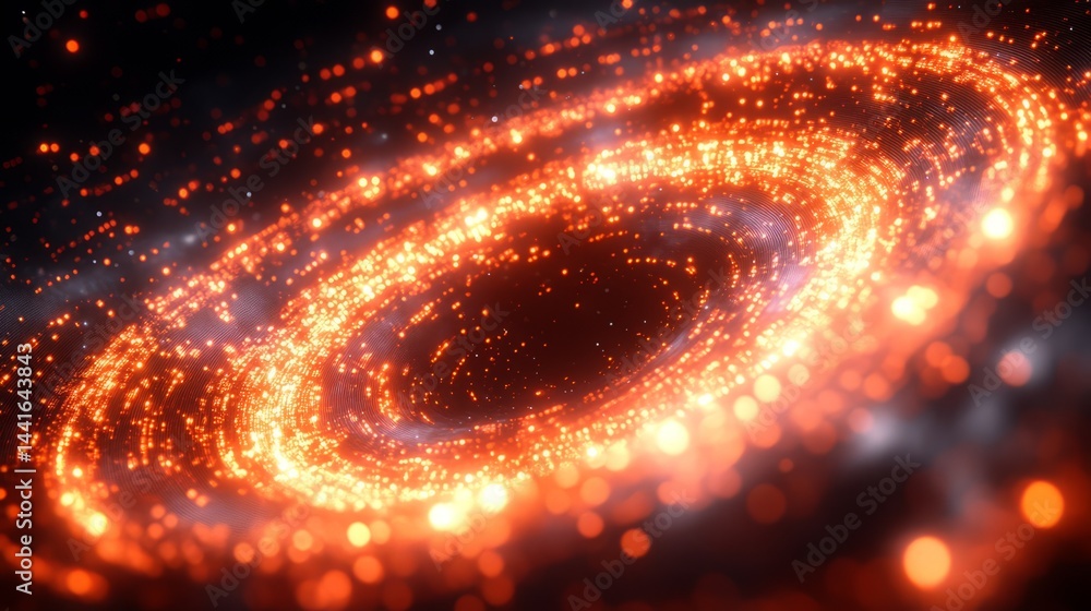 Aufkleber celestial vortex of cosmic radiance: an artistic visualization of a galaxy swirls with incandescent 