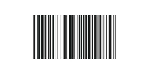 Black Barcode Icon Isolated on White Background, Vector Illustration