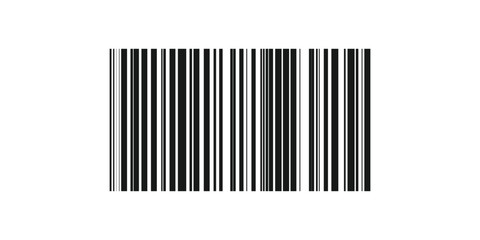 Black Barcode Icon Isolated on White Background, Vector Illustration