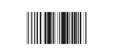 Black Barcode Icon Isolated on White Background, Vector Illustration