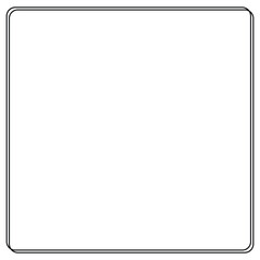 Black stripe on the perimeter of the sheet with rounded at the corners like screen. Modern background blank for cards, greetings, banner, envelope, picture, poster, photo, art. Black, white color. 
