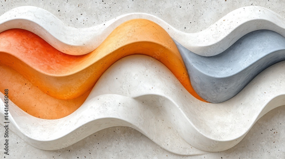 Poster abstract wave design: a mesmerizing display of smooth, undulating waves in a palette of vibrant hues