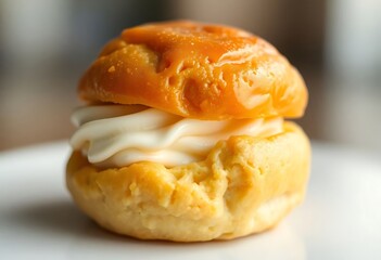 close up of a pastry on a plate