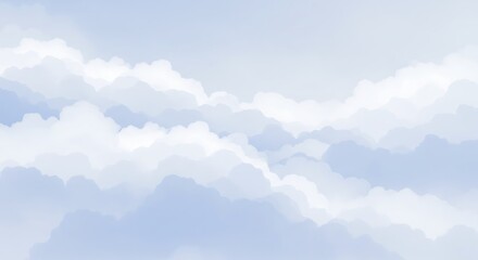 Soft Blue Sky with Fluffy Cloud Background