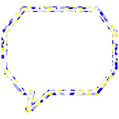 ステンドグラス風吹き出し　三角形模様　角のある八角形