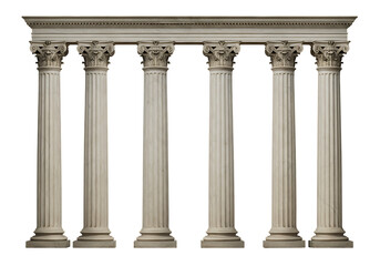 Fototapeta premium Elegant Classical Columns — High-Quality PNG on Transparent Background