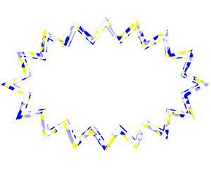 ステンドグラス風吹き出し　三角形模様　細長いギザギザした形