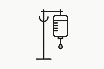IV Drip Stand with Fluid Bag Icon