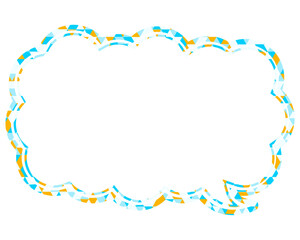 吹き出し ステンドグラス風 三角模様_二重線付_2色 (4)
