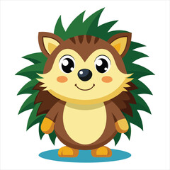 Hedgehog cartoon vector art illustration.