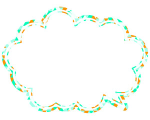 吹き出し ステンドグラス風 三角模様_二重線付_2色 (5)