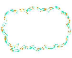 吹き出し ステンドグラス風 三角模様_二重線付_2色 (5)
