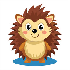 Hedgehog cartoon vector art illustration.