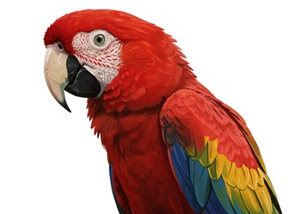 Naklejka premium Vibrant Scarlet Macaw Portrait 