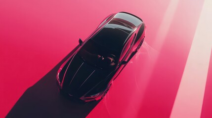 Dynamic car journey vibrant urban landscape aerial view modern aesthetics high-contrast environment
