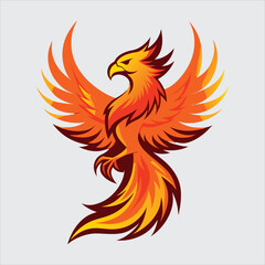 Fototapeta premium Phoenix bird vector art illustration.