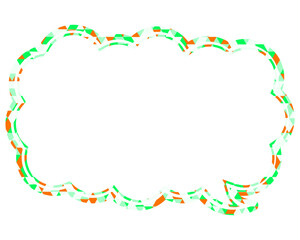 吹き出し ステンドグラス風 三角模様_二重線付_2色 (6)